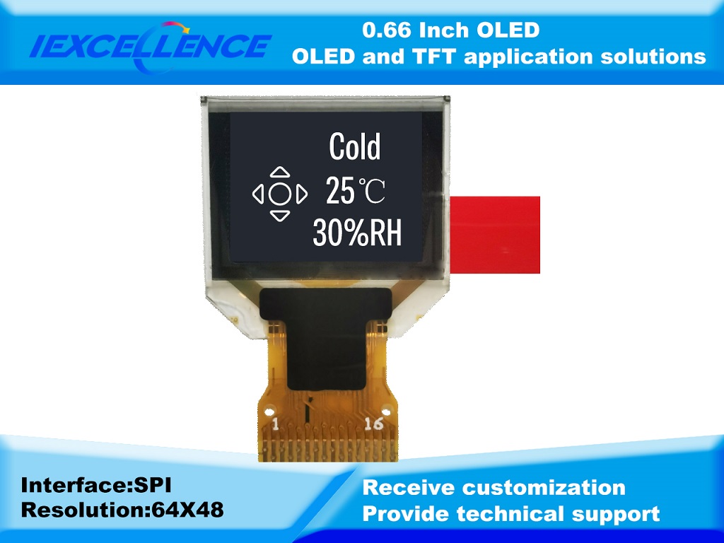 0.66 inch oled display module 064048 SPI white screen