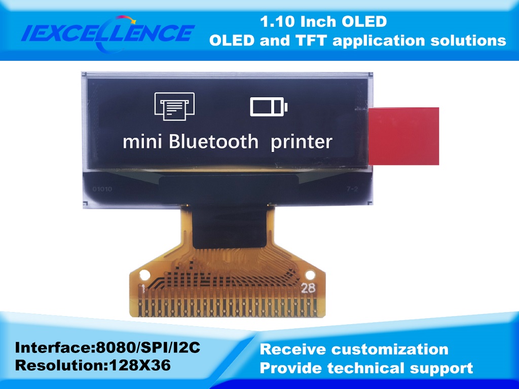 1.10 inch oled display module 128036 SPI/IIC white screen