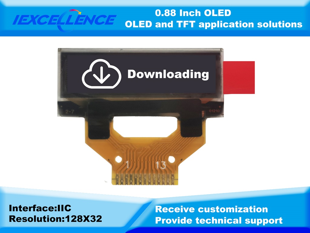 0.88 inch oled display module 128032 IIC white screen